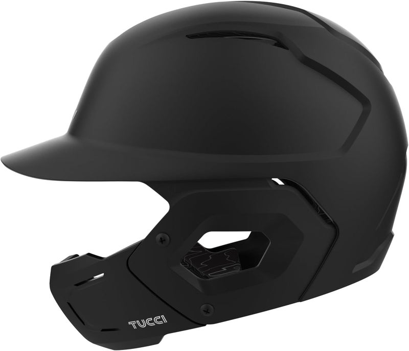 TUCCI Potenza Batting Helmet with Jaw Flap, L/XL, Matte Black, Right-Handed Hitter - Image 3